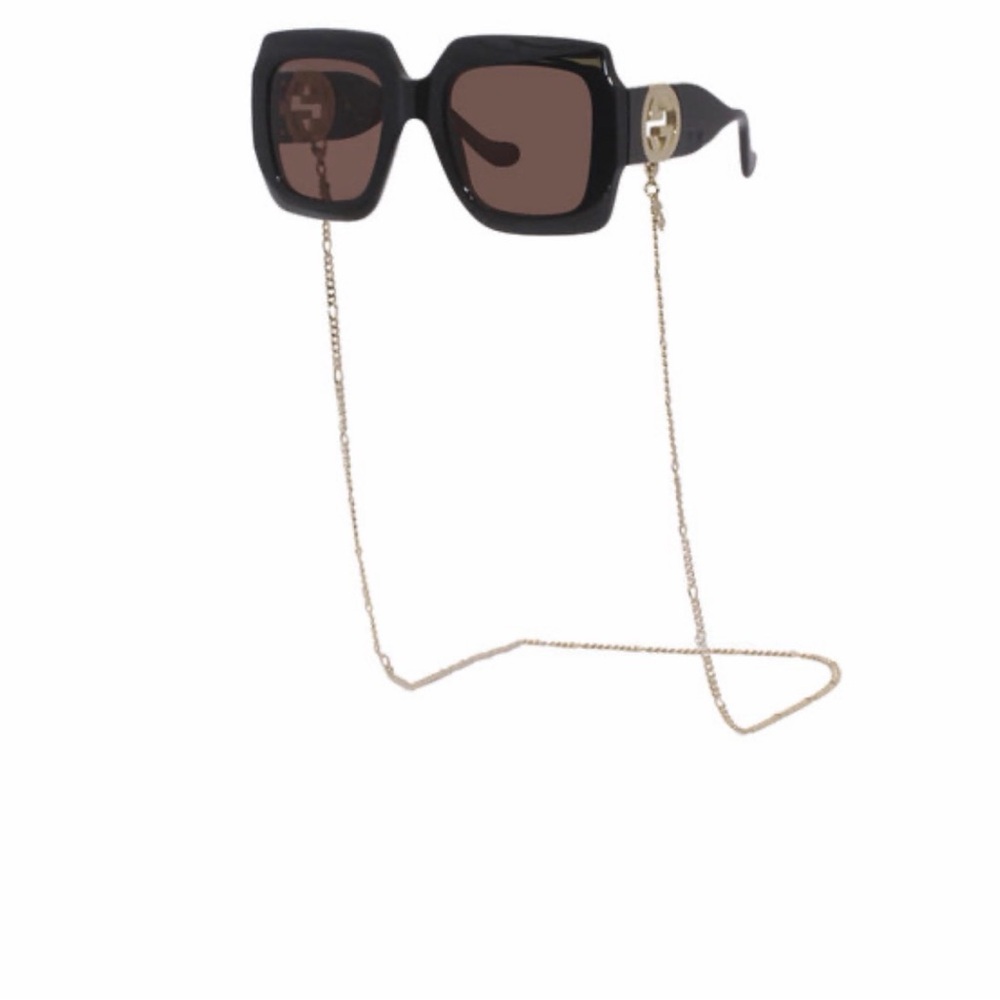 Gucci Black Sunglasses with Gold Chain